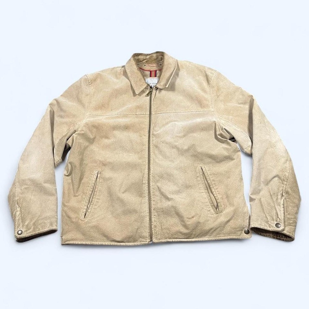 Wilsons Leather M. Julian Mens XL Tan Suede Full Zip Harrington Jacket